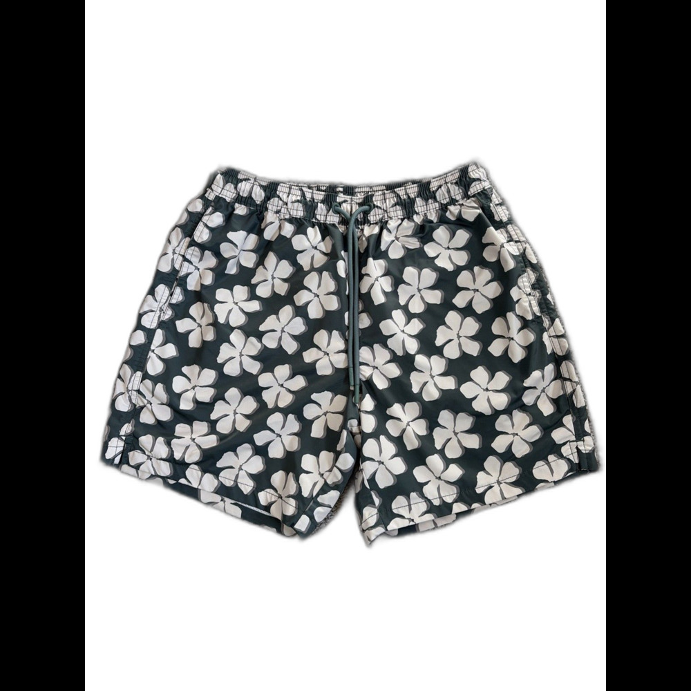 Men’s Chubbies Swim Trunks Baggies Shorts Daisy Chain Olive Green Floral Cream S